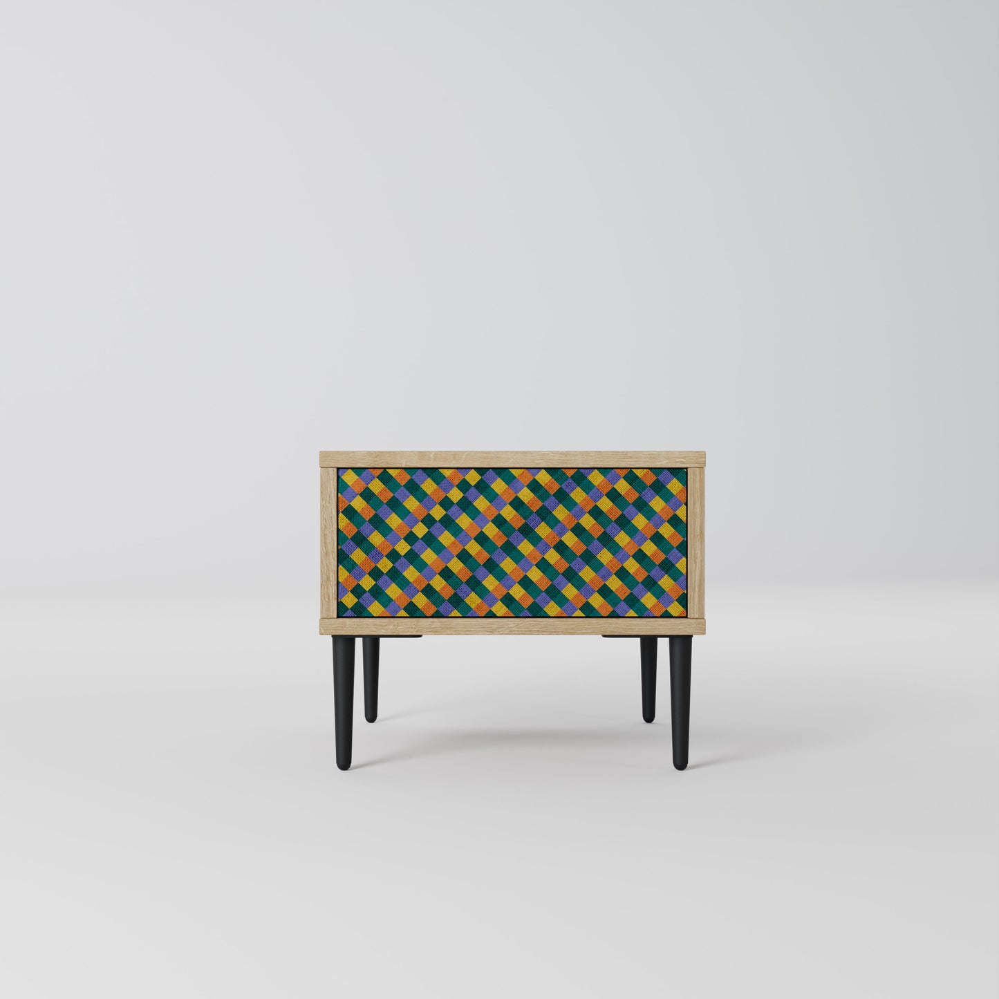 PAINTED SQUARES MIX Nattduksbord i ekeffekt