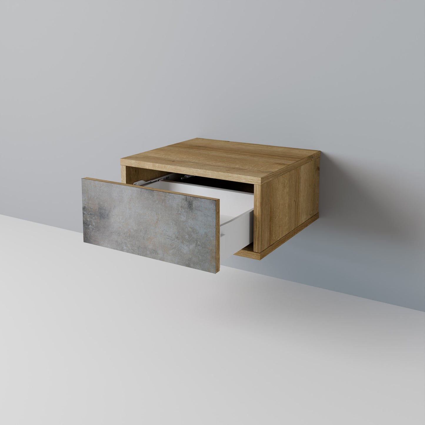 CONCRETE WALL Nightstand in Oak Effect