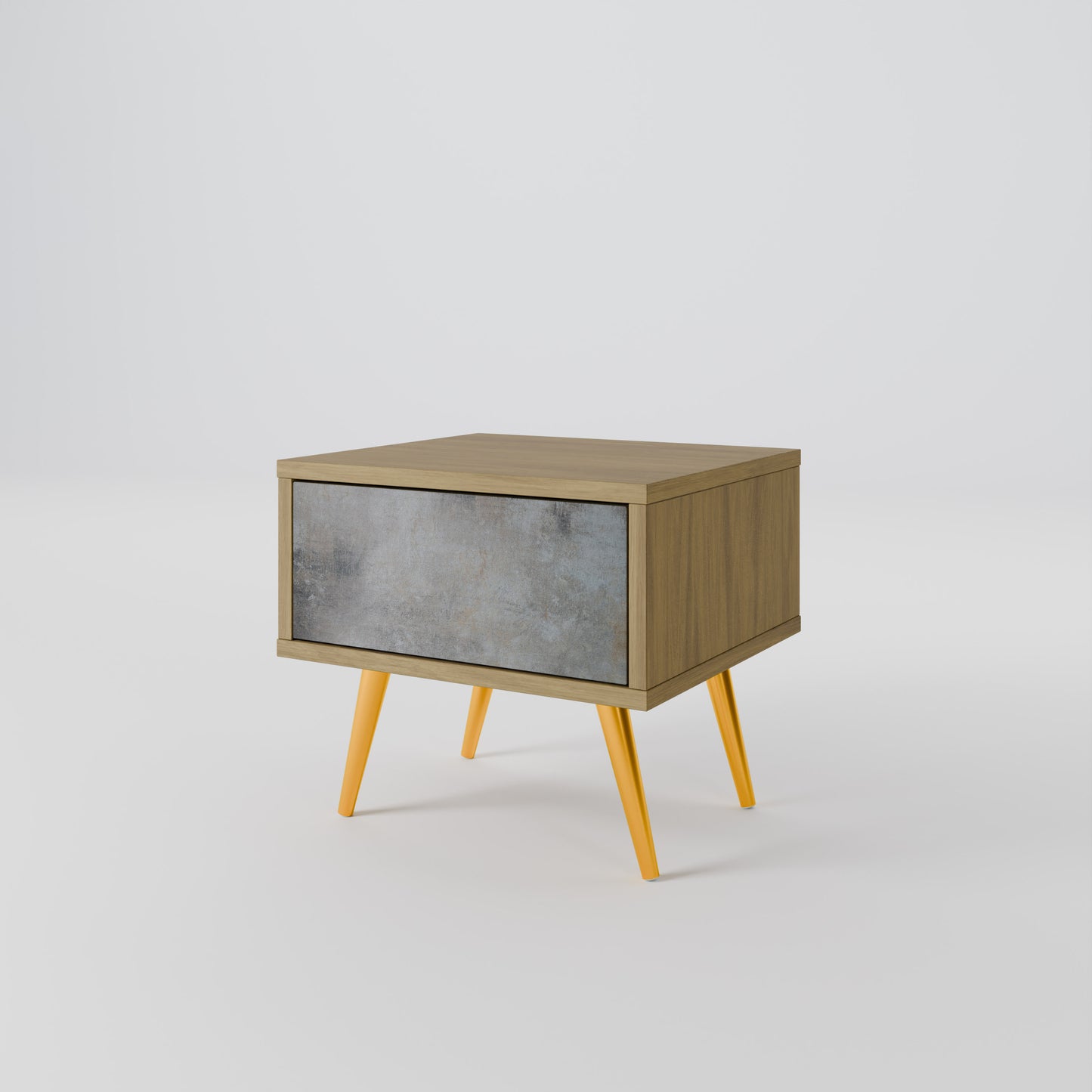 CONCRETE WALL Nightstand in Oak Effect