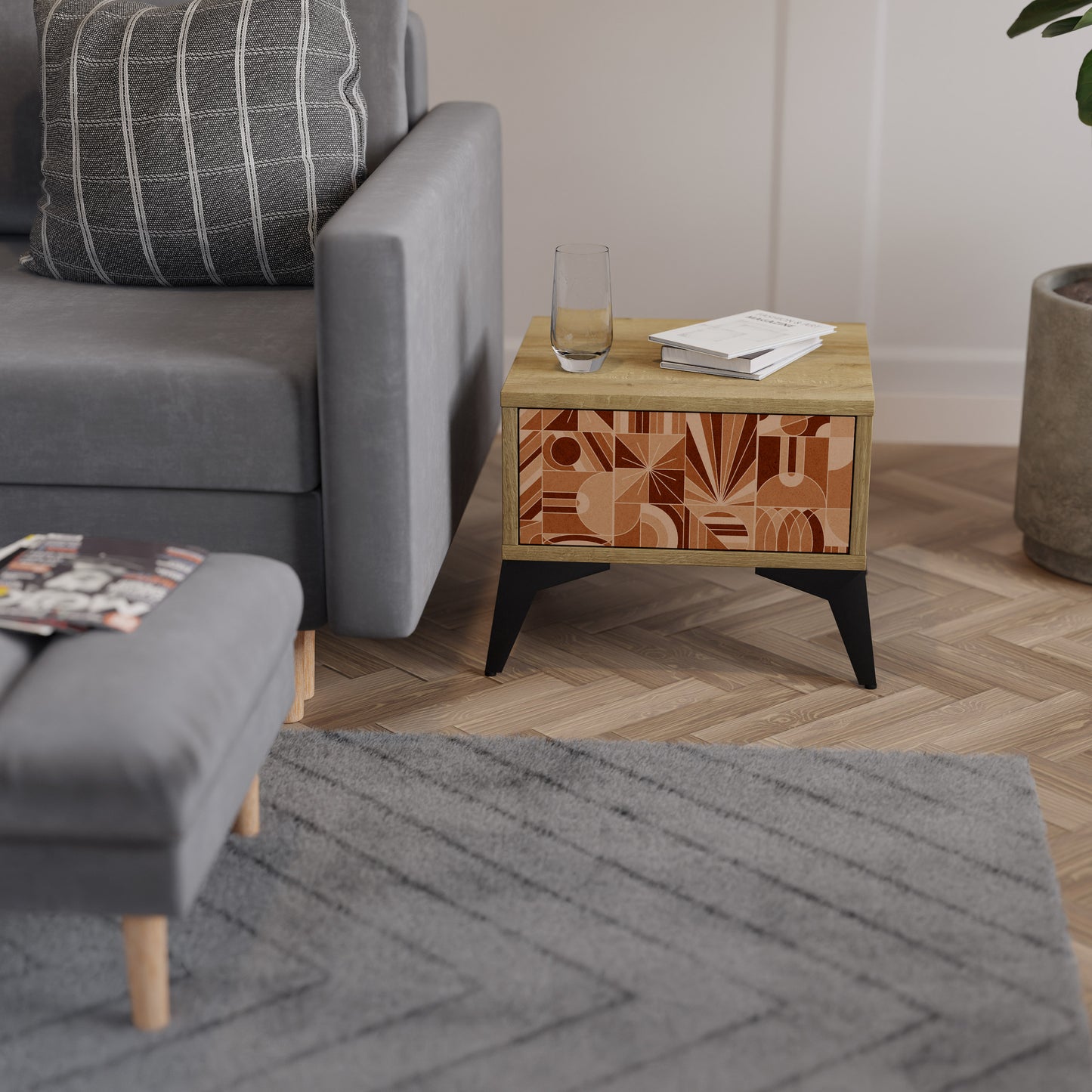 PRISM MOSAIC Nattduksbord i ekeffekt