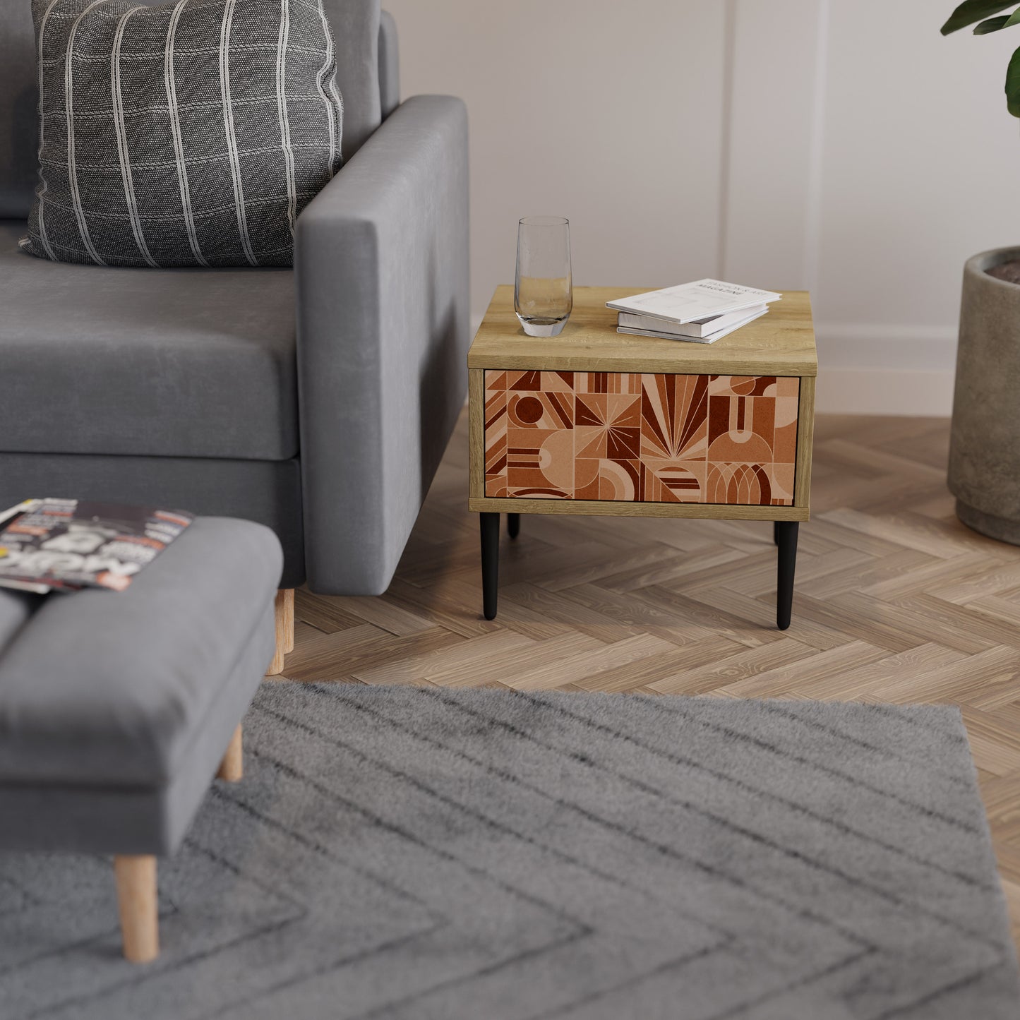 PRISM MOSAIC Nattduksbord i ekeffekt