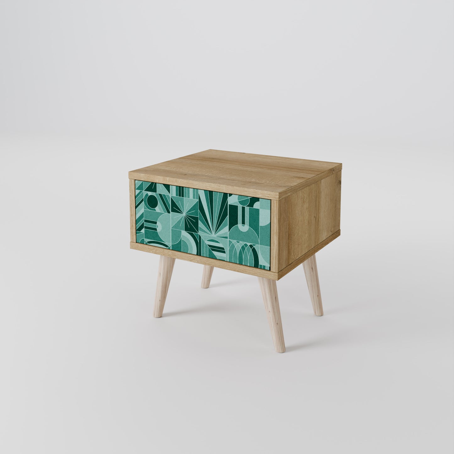 HARMONIC GRID Nightstand in Oak Effect