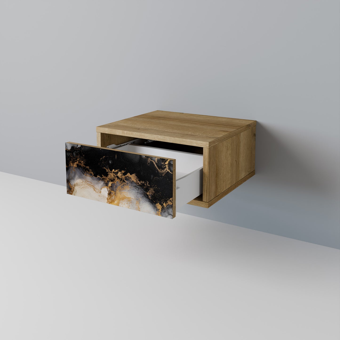 MARBLE OF MORGEN Nattduksbord i Oak Effect