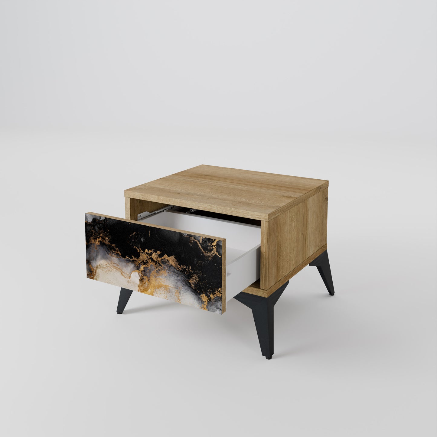 MARBLE OF MORGEN Nattduksbord i Oak Effect