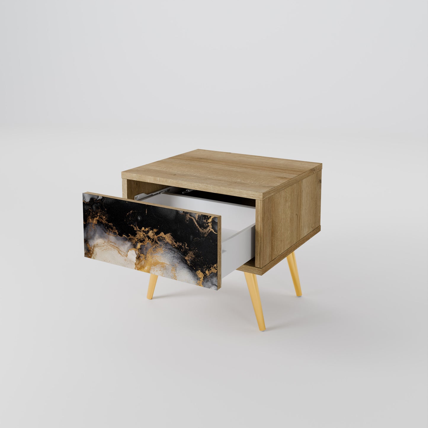MARBLE OF MORGEN Nattduksbord i Oak Effect