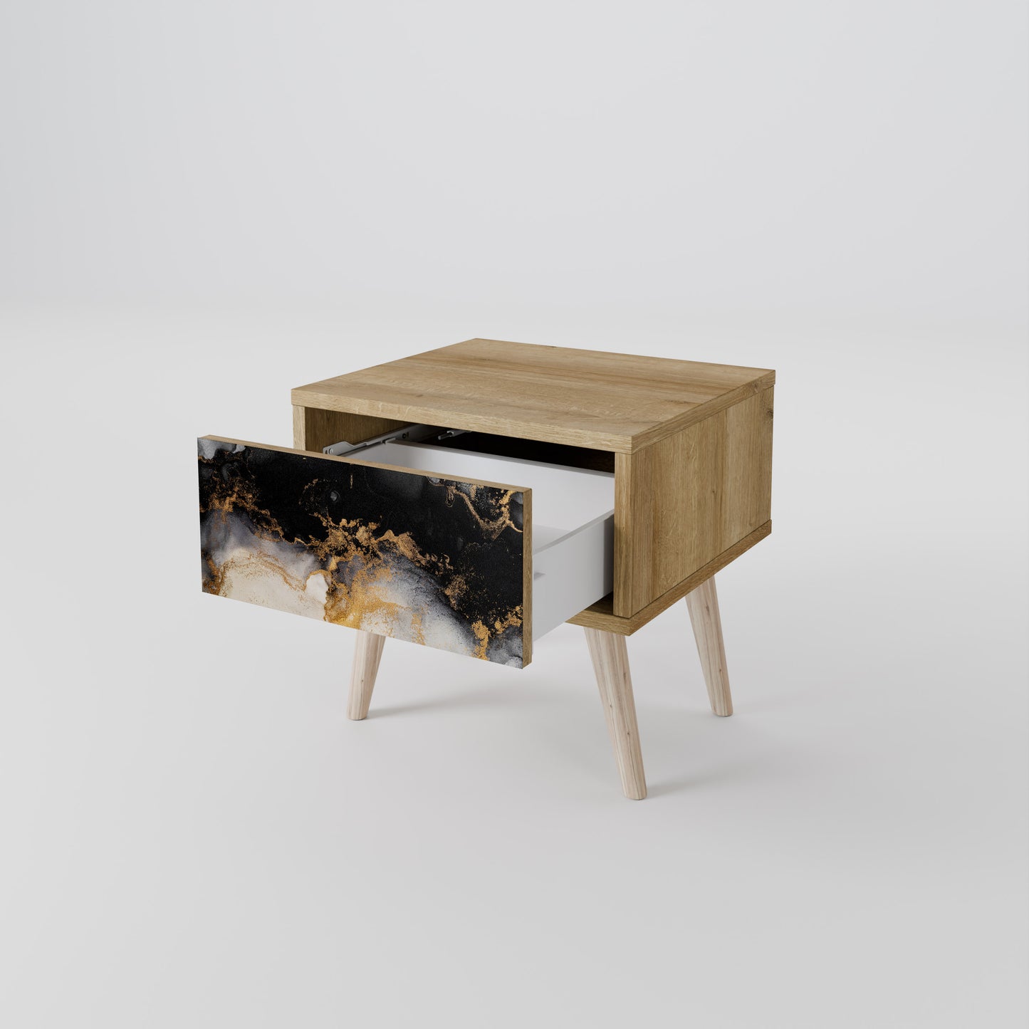 MARBLE OF MORGEN Nattduksbord i Oak Effect
