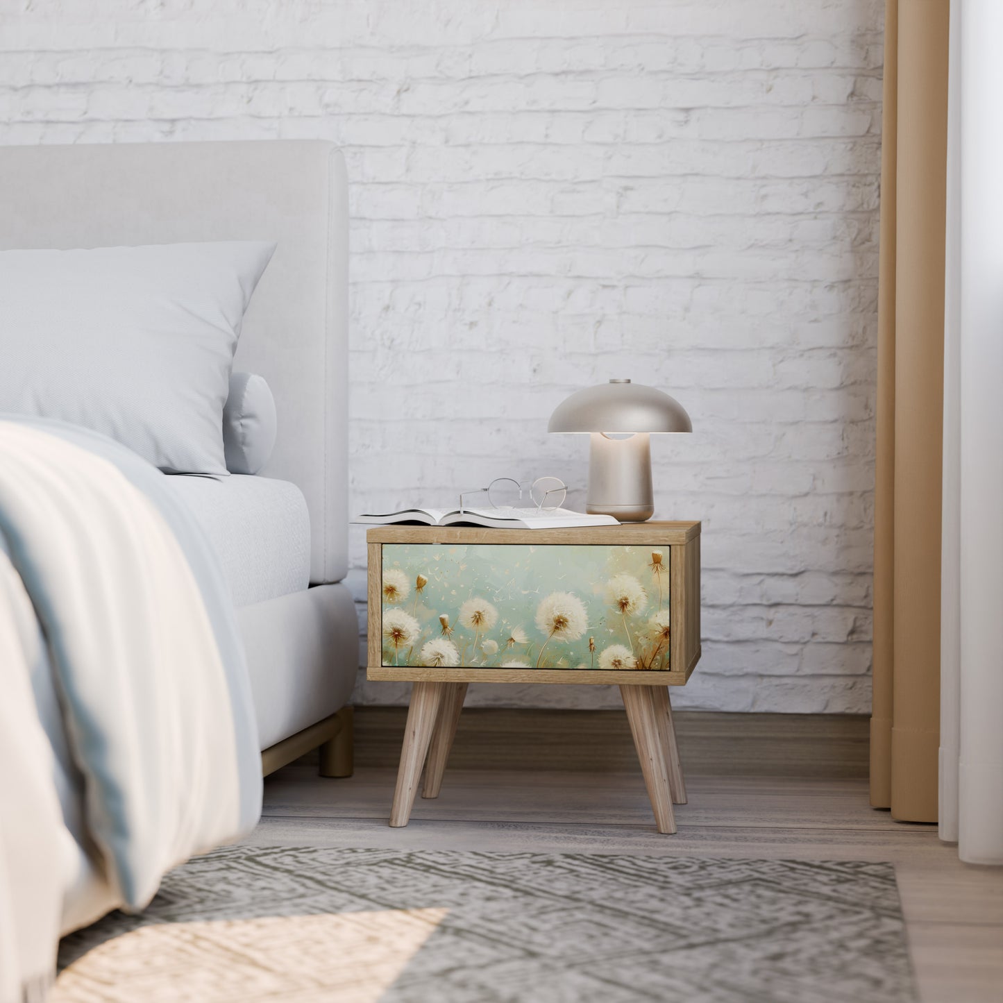 DREAMY MEADOW Nightstand in Oak Effect