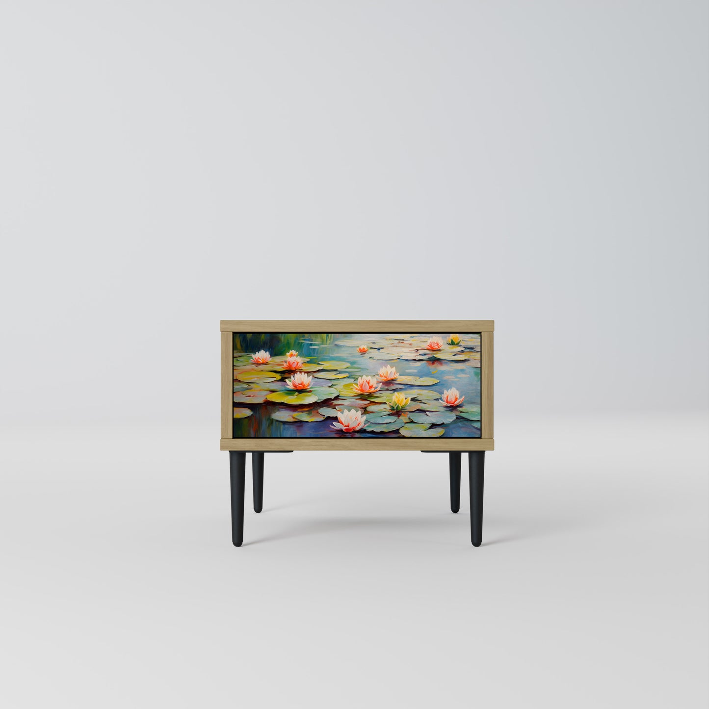 BLOOMING WATERS Nightstand in Oak Effect