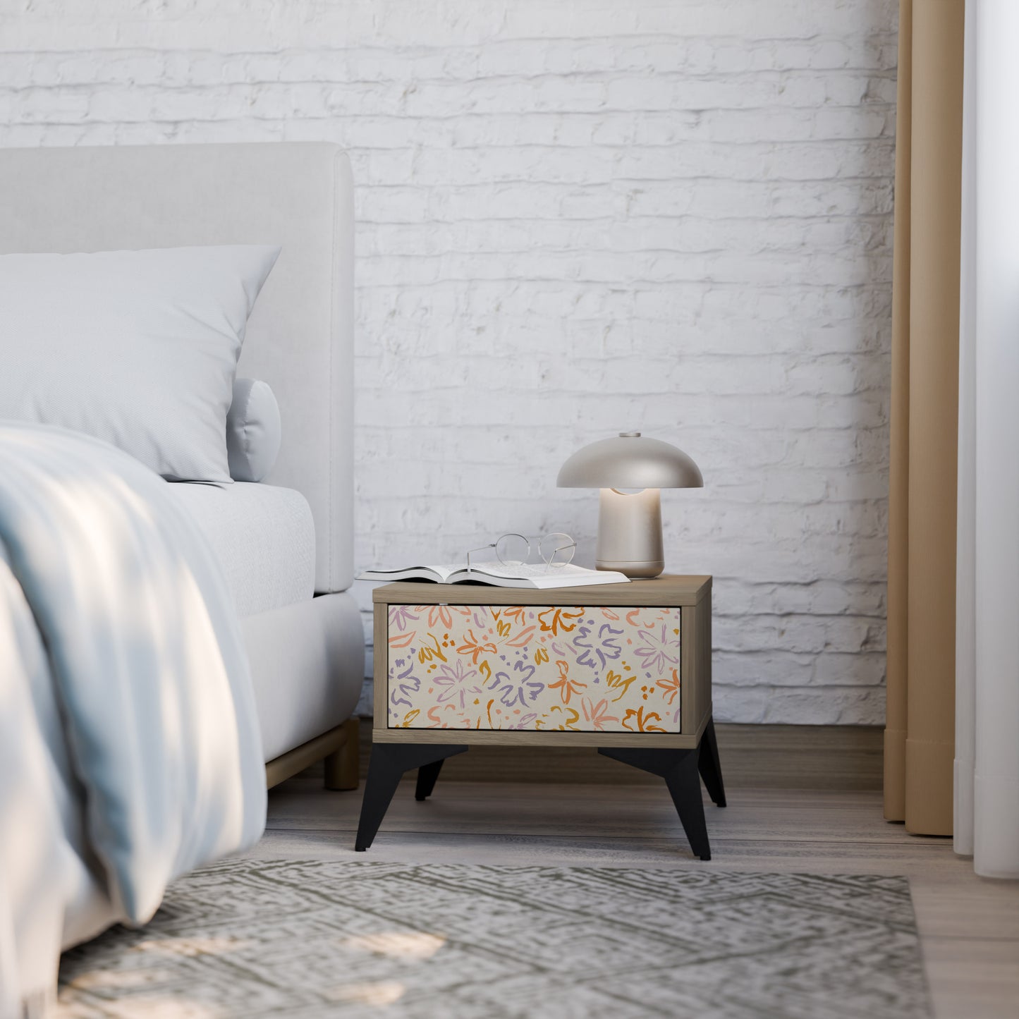 SPRING WHIMSY Nattduksbord i ekeffekt