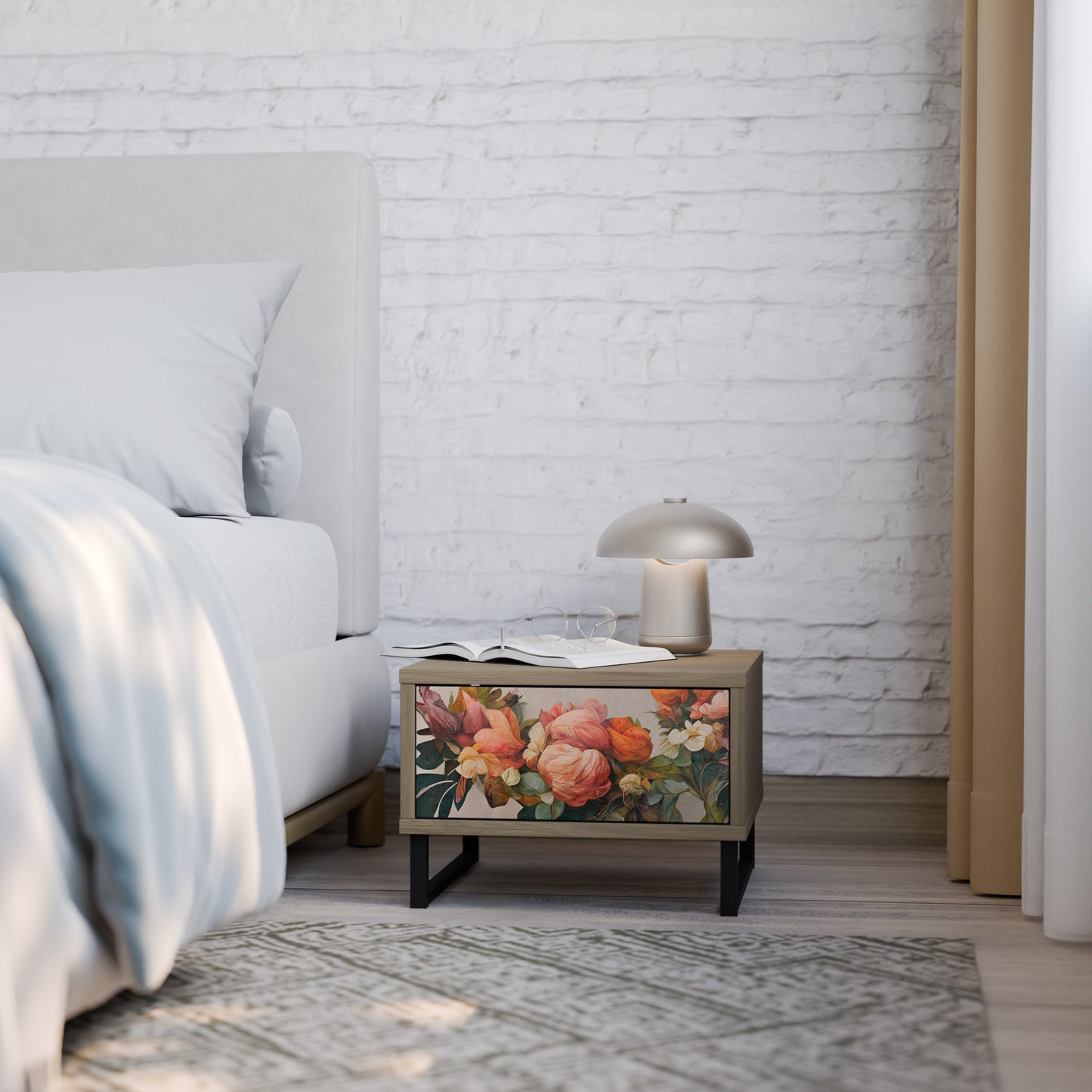 STYLISH BEAUTY Nattduksbord i Oak Effect