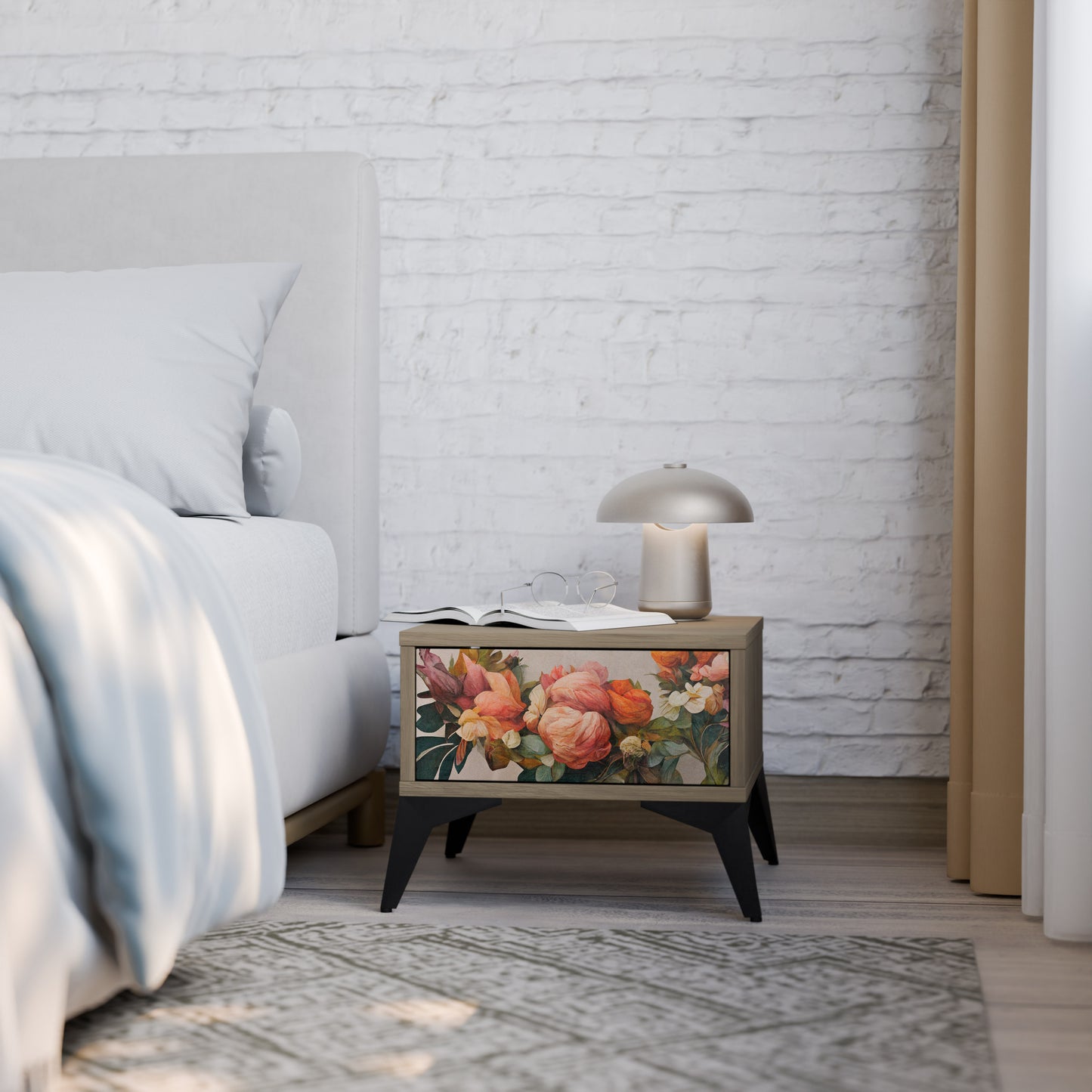 STYLISH BEAUTY Nattduksbord i Oak Effect