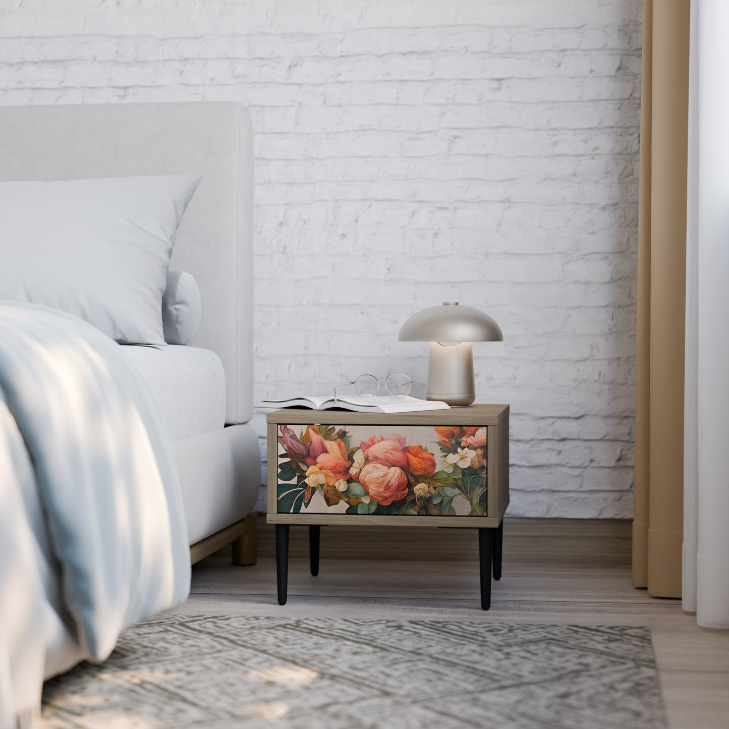STYLISH BEAUTY Nattduksbord i Oak Effect