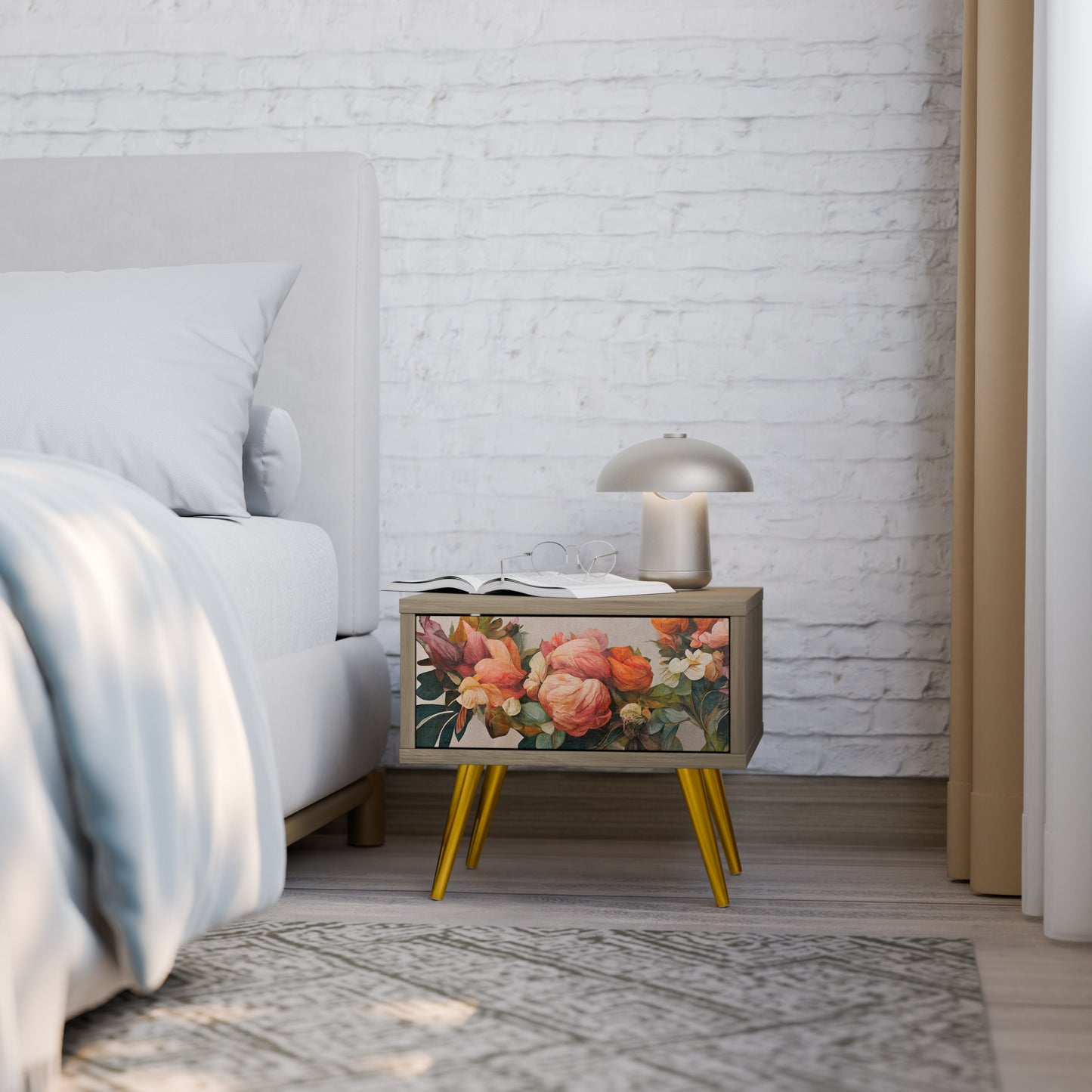 STYLISH BEAUTY Nattduksbord i Oak Effect
