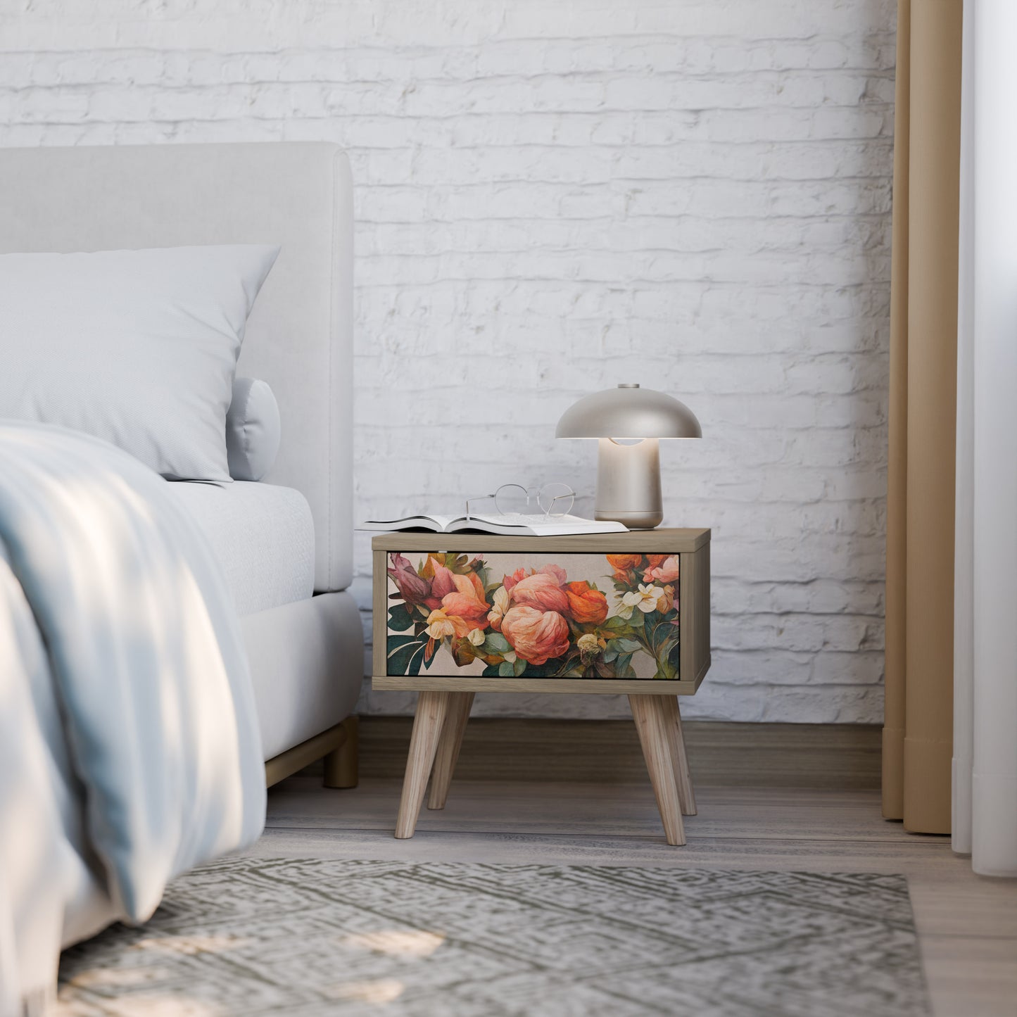 STYLISH BEAUTY Nattduksbord i Oak Effect