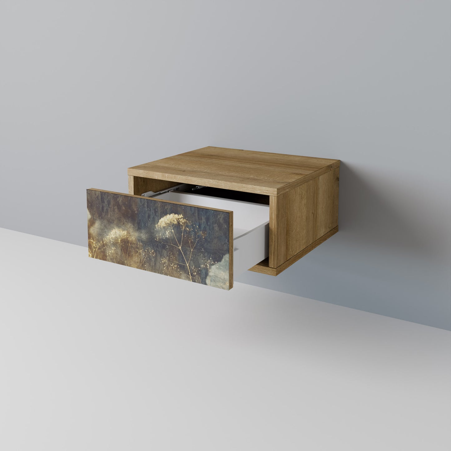 GENTLE POWER Nightstand in Oak Effect