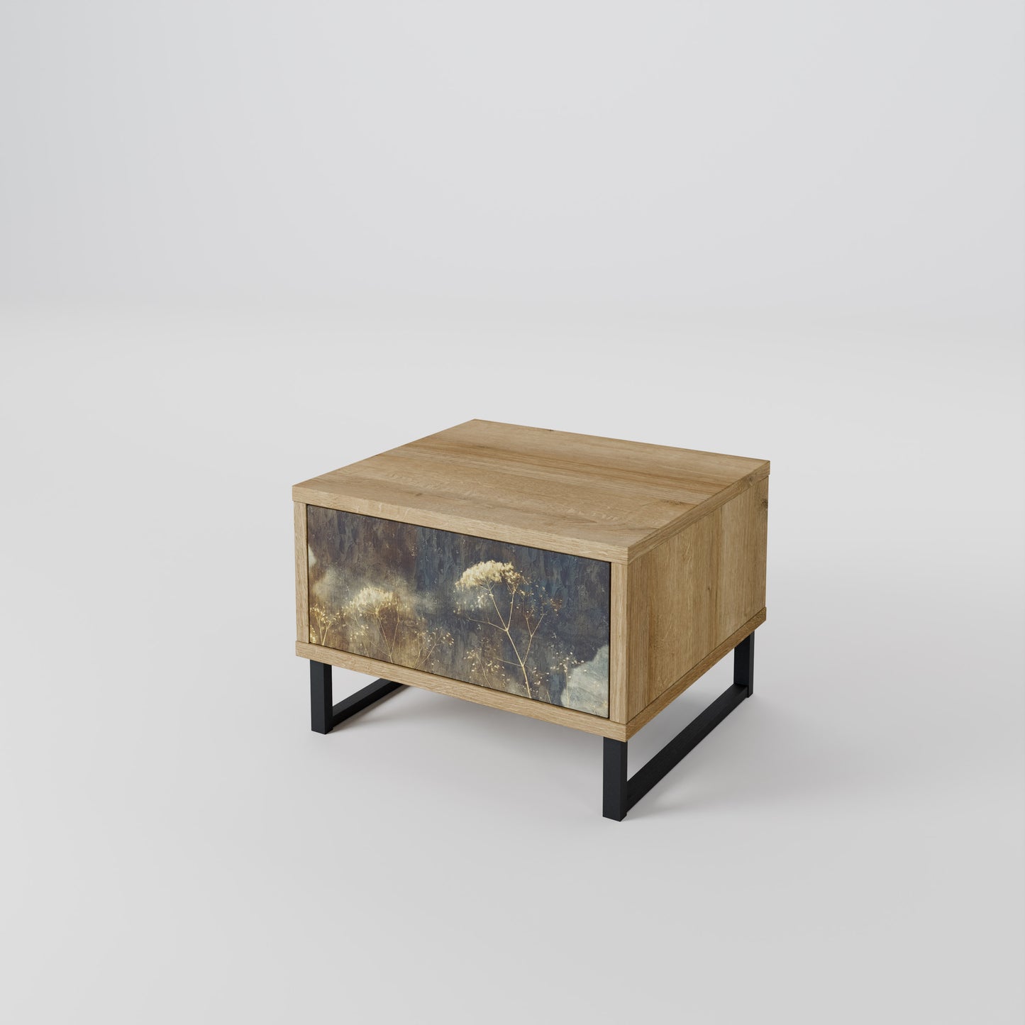 GENTLE POWER Nightstand in Oak Effect