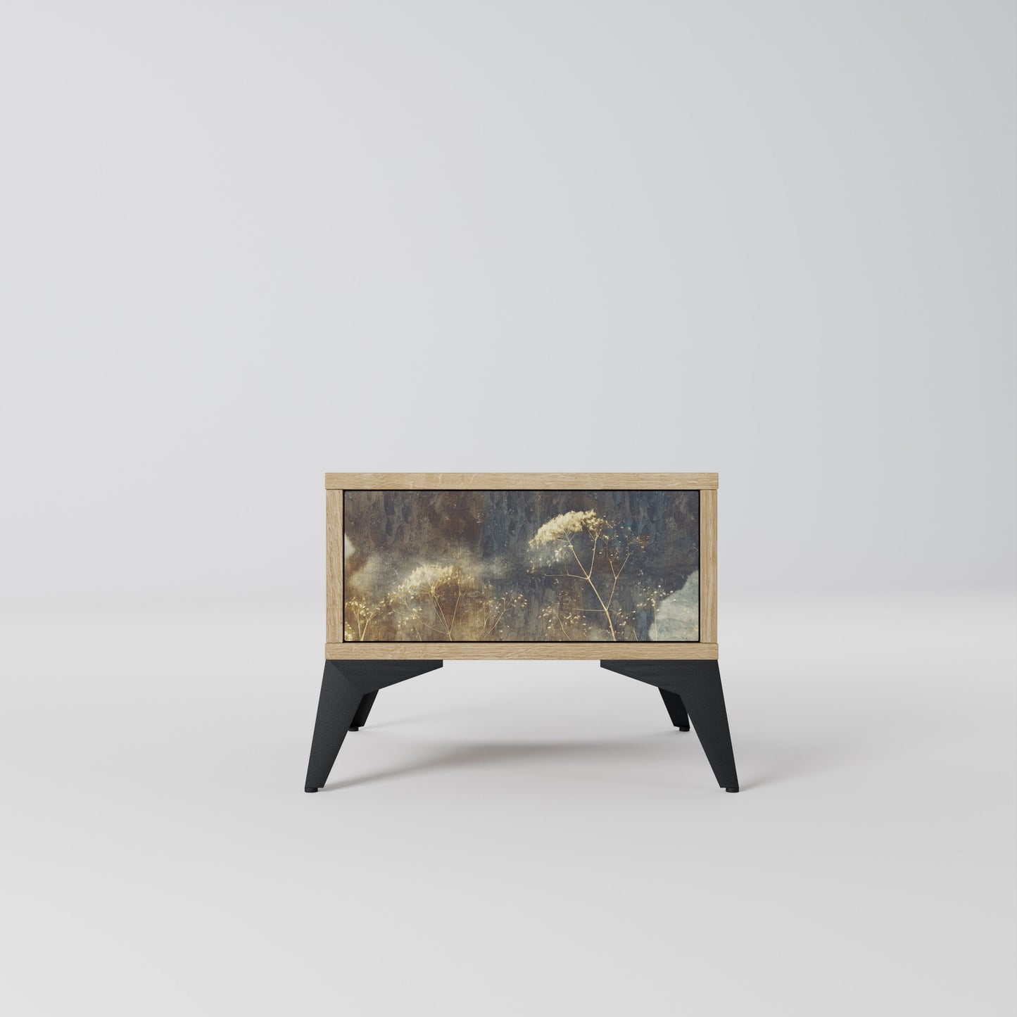 GENTLE POWER Nightstand in Oak Effect
