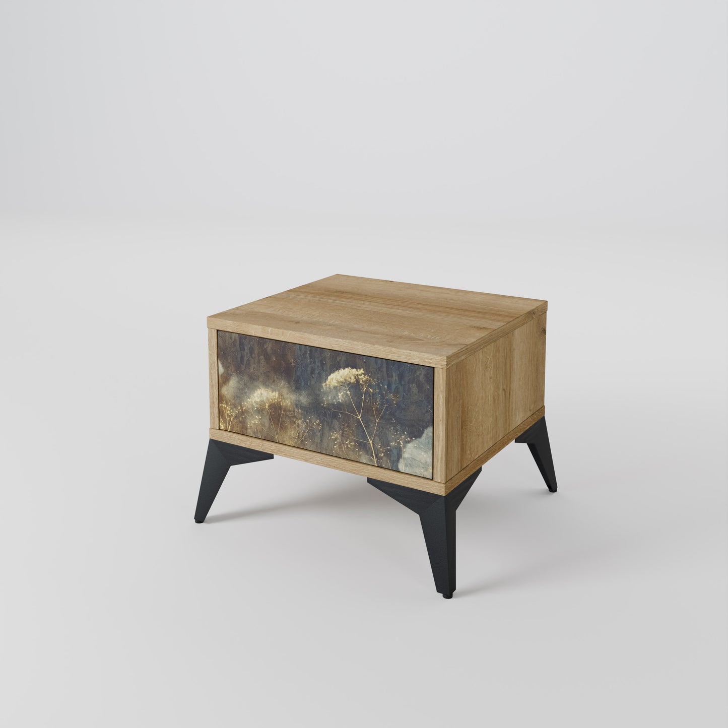 GENTLE POWER Nightstand in Oak Effect