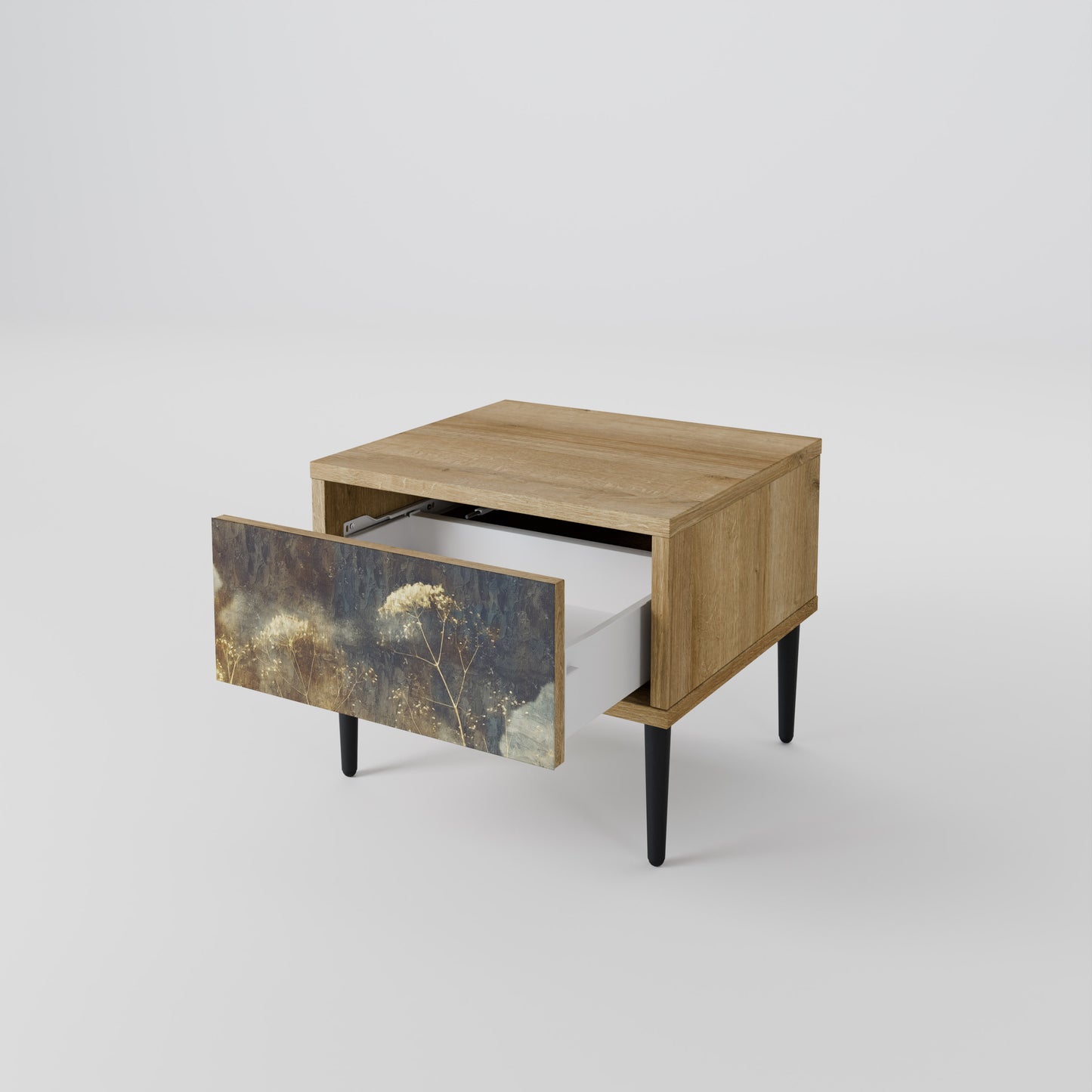 GENTLE POWER Nightstand in Oak Effect