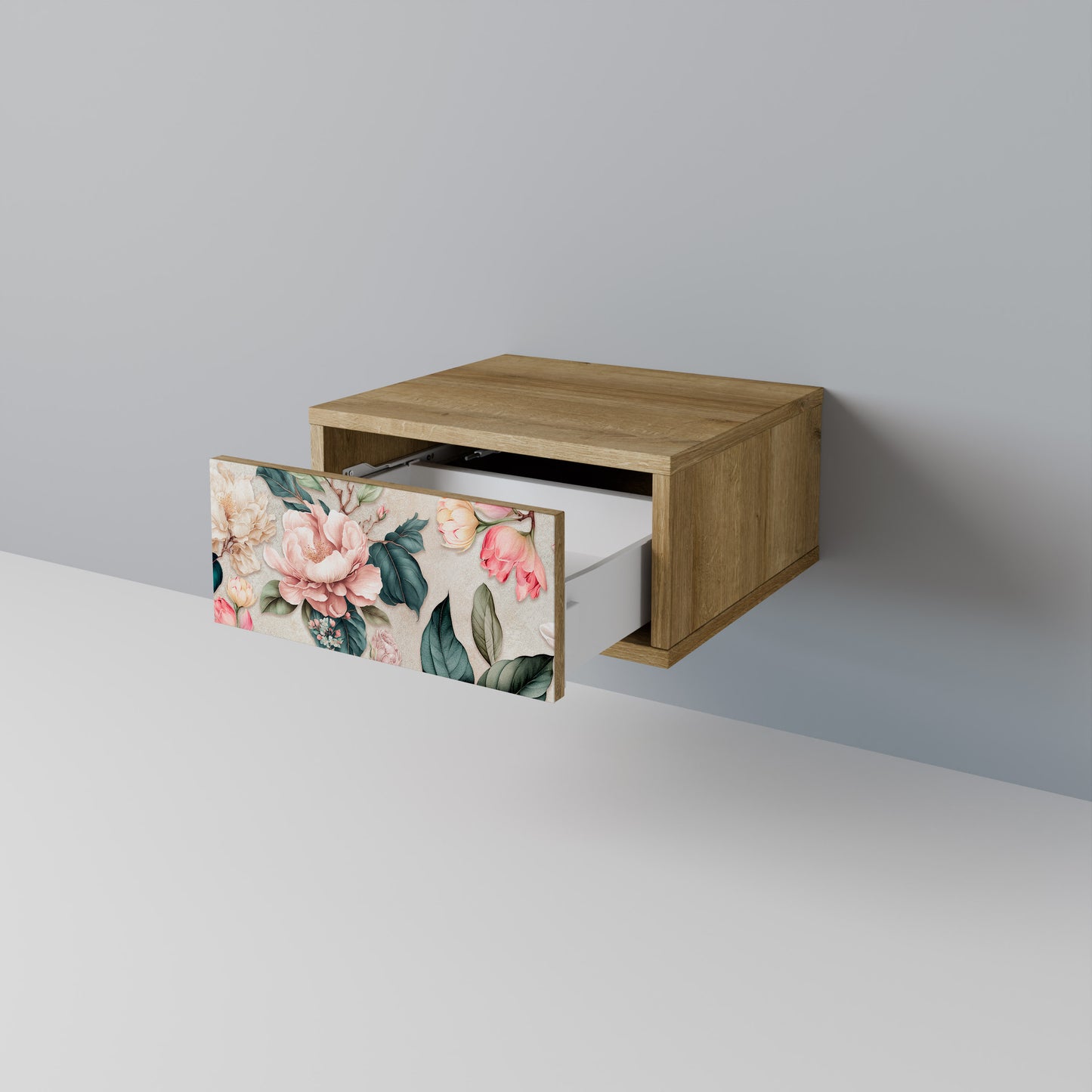 FLORAL GRACE Nattduksbord i ekeffekt