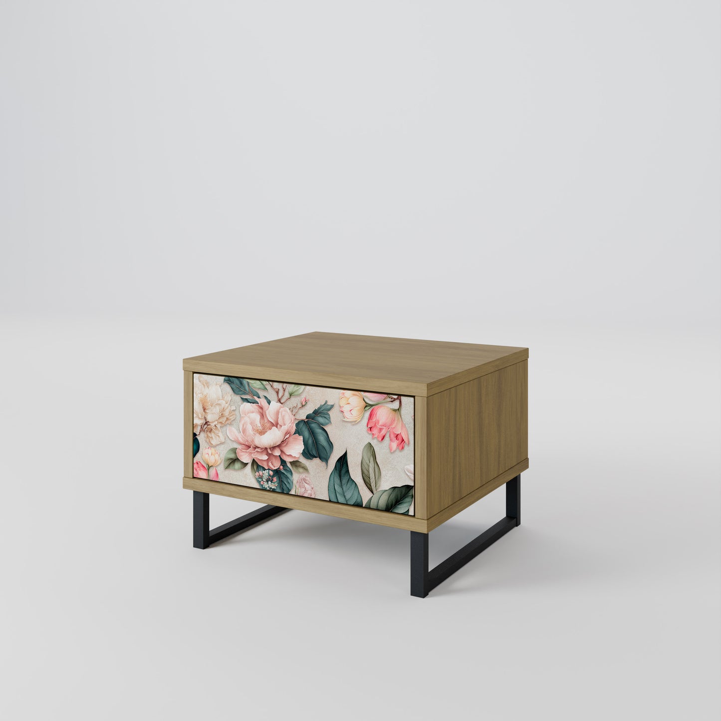 FLORAL GRACE Nattduksbord i ekeffekt