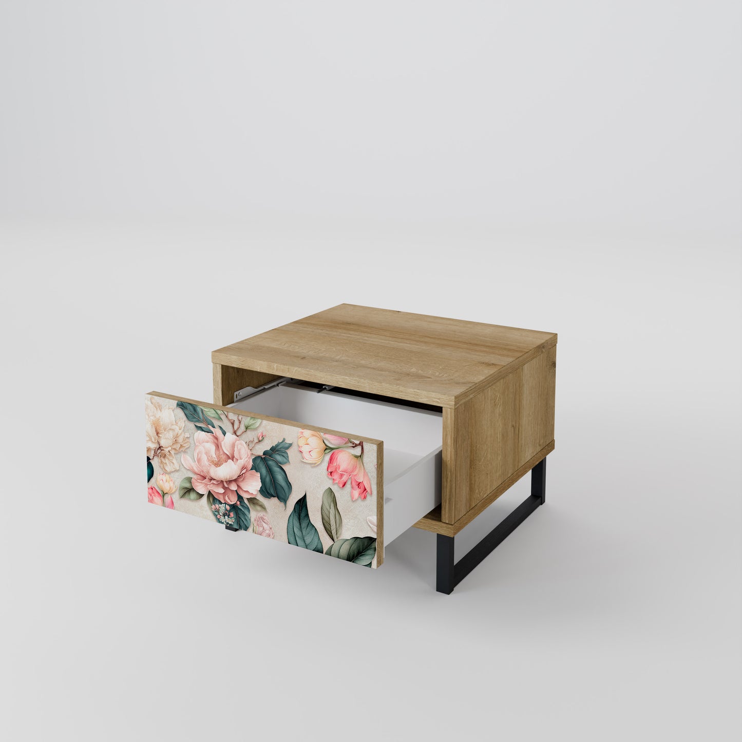 FLORAL GRACE Nattduksbord i ekeffekt