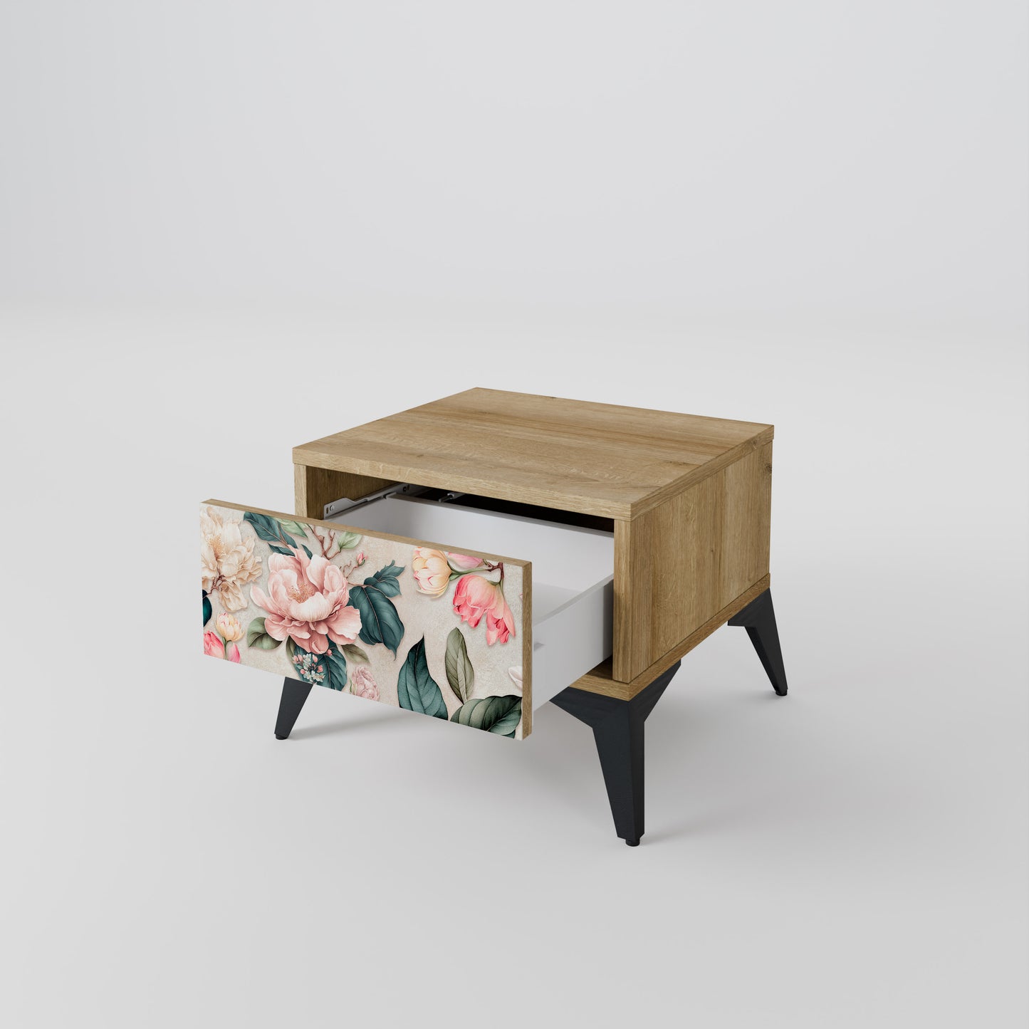 FLORAL GRACE Nattduksbord i ekeffekt