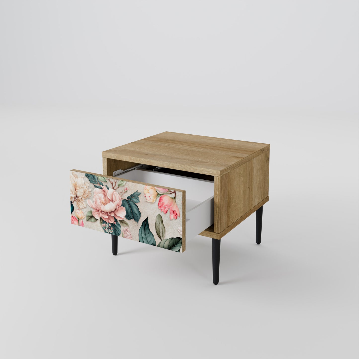 FLORAL GRACE Nattduksbord i ekeffekt