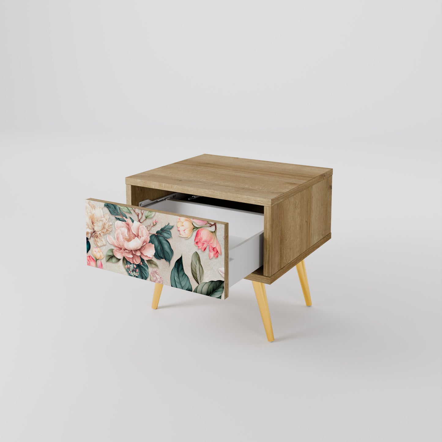 FLORAL GRACE Nattduksbord i ekeffekt