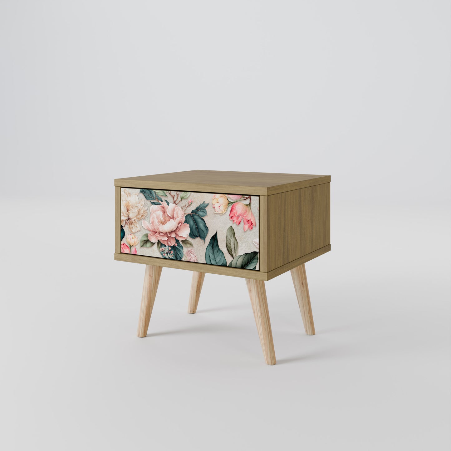 FLORAL GRACE Nattduksbord i ekeffekt