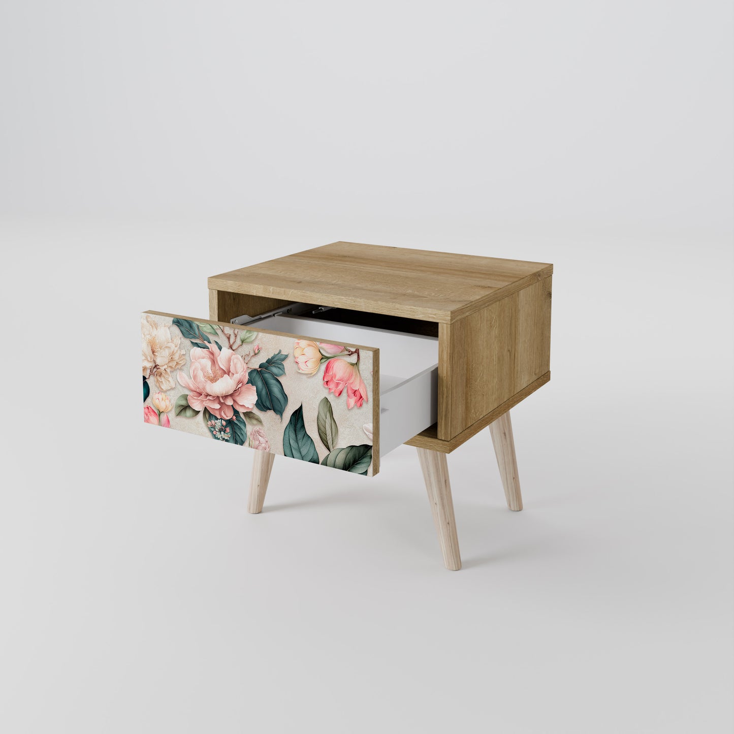 FLORAL GRACE Nattduksbord i ekeffekt