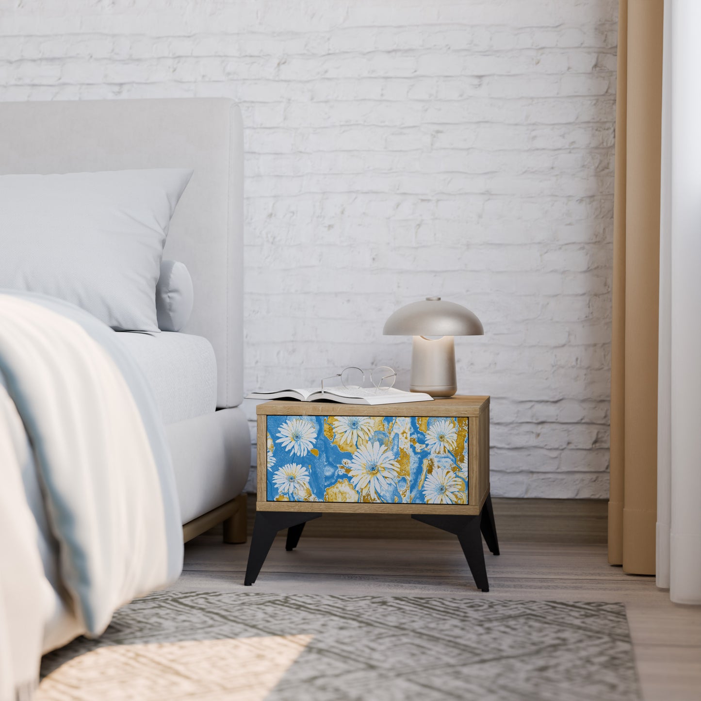 DAISY LUXE Nightstand in Oak Effect