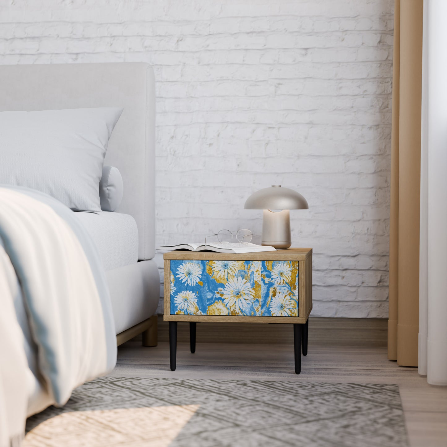 DAISY LUXE Nightstand in Oak Effect