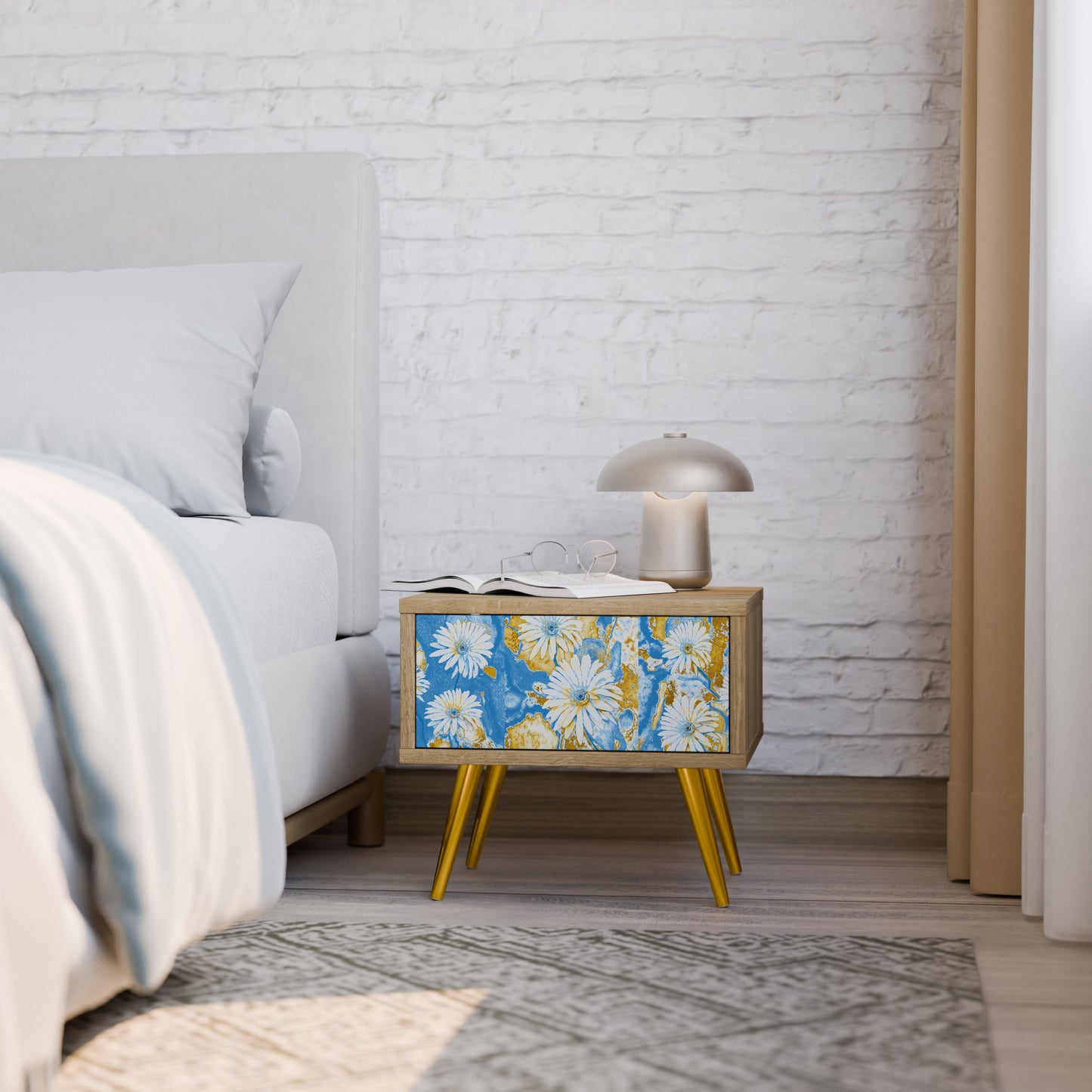 DAISY LUXE Nightstand in Oak Effect