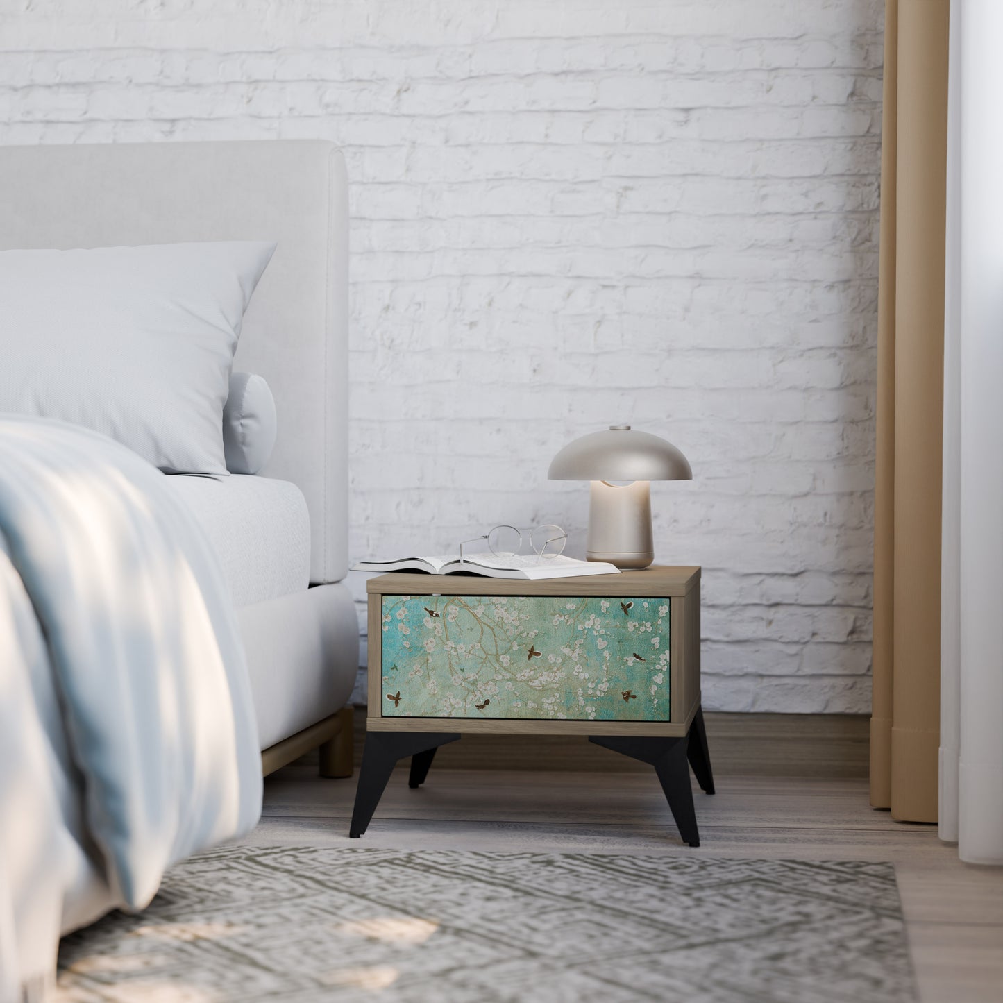 BLOOMING CHARM Nattduksbord i ekeffekt