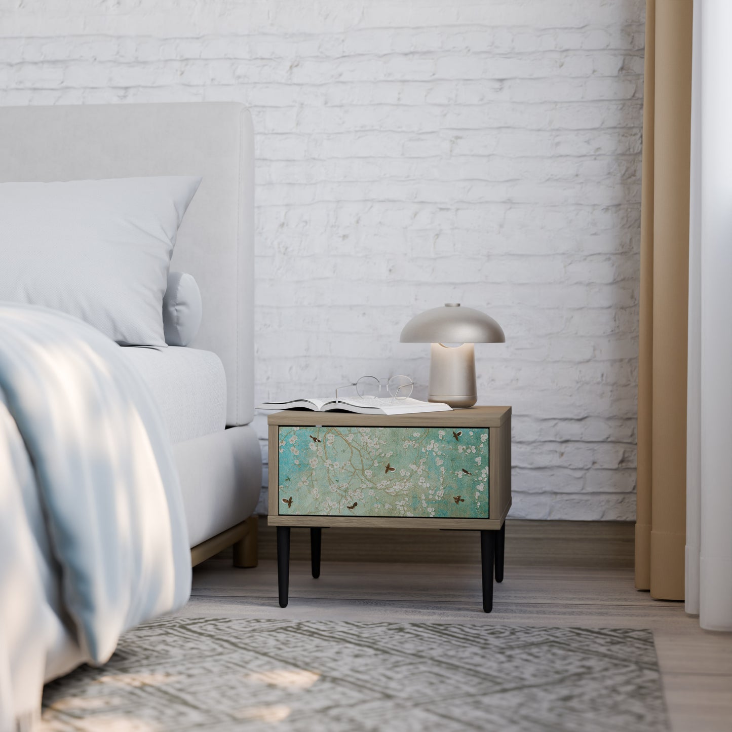BLOOMING CHARM Nattduksbord i ekeffekt
