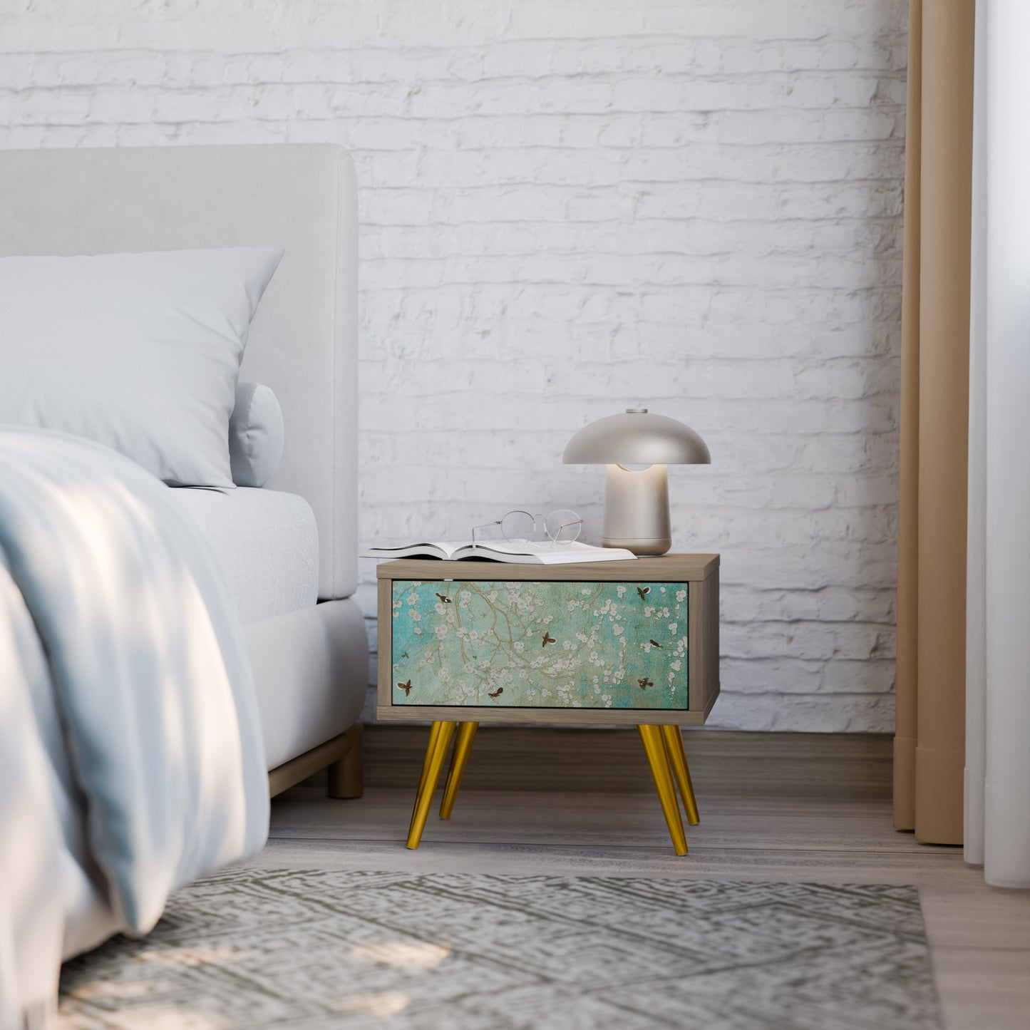 BLOOMING CHARM Nattduksbord i ekeffekt
