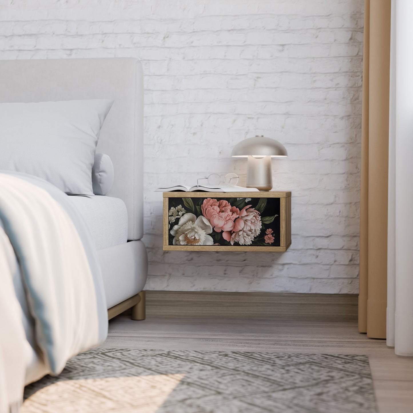 LUSH ELEGANCE Nattduksbord i ekeffekt