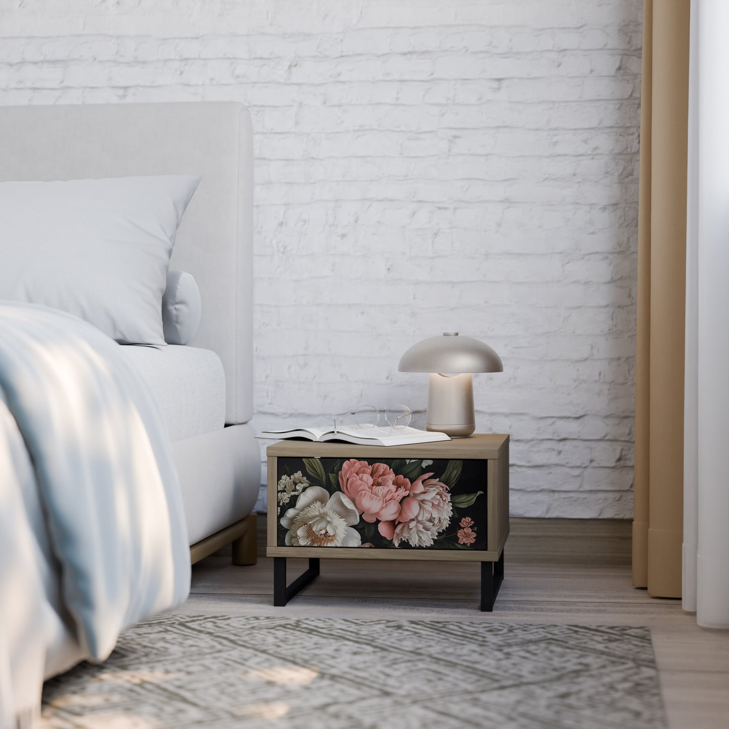 LUSH ELEGANCE Nattduksbord i ekeffekt