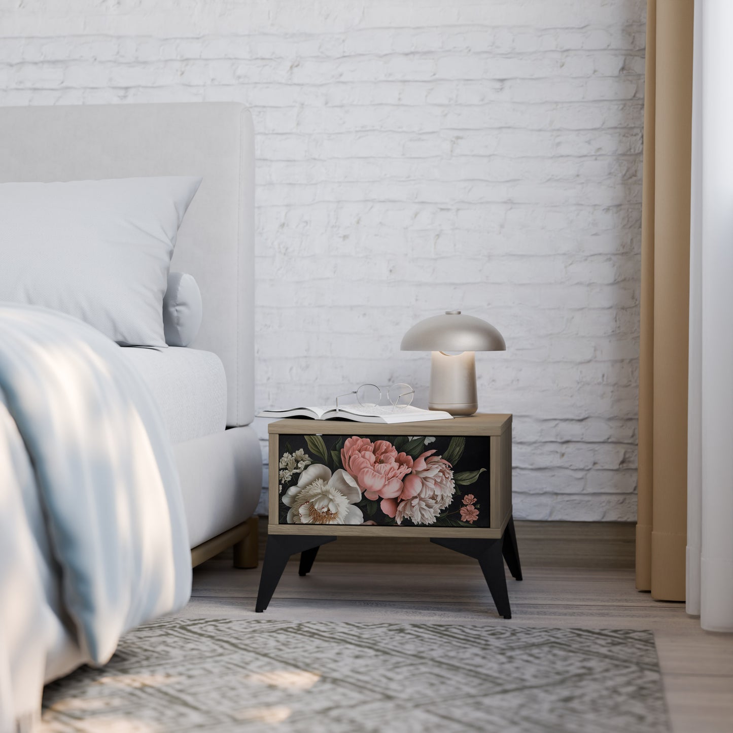 LUSH ELEGANCE Nattduksbord i ekeffekt