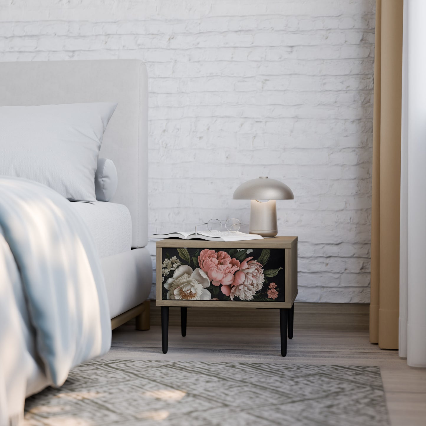 LUSH ELEGANCE Nattduksbord i ekeffekt