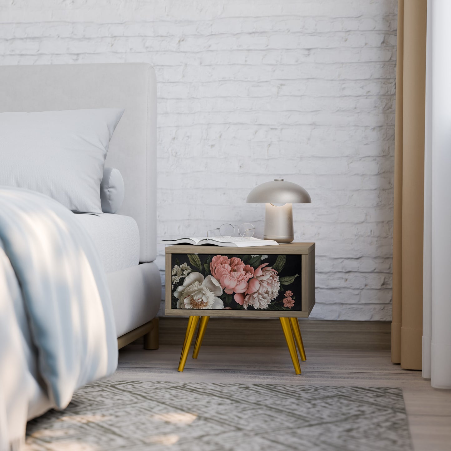 LUSH ELEGANCE Nattduksbord i ekeffekt