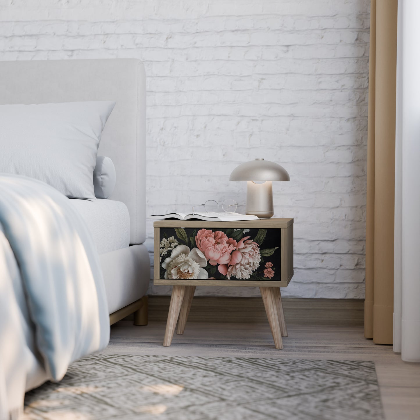 LUSH ELEGANCE Nattduksbord i ekeffekt