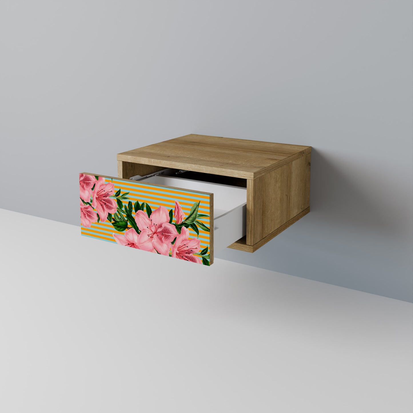 FRAGILE BEAUTY Nightstand in Oak Effect