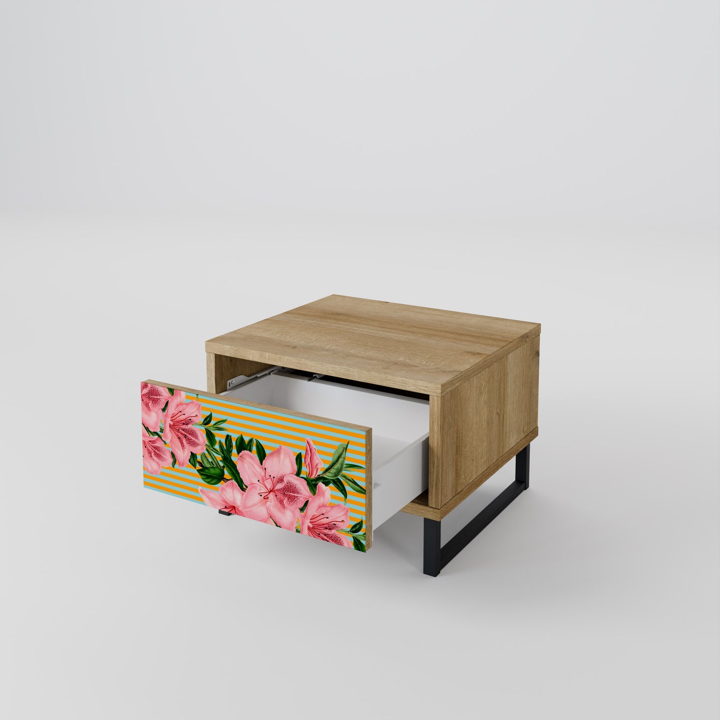 FRAGILE BEAUTY Nightstand in Oak Effect