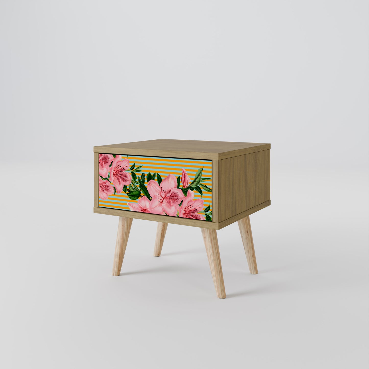 FRAGILE BEAUTY Nightstand in Oak Effect
