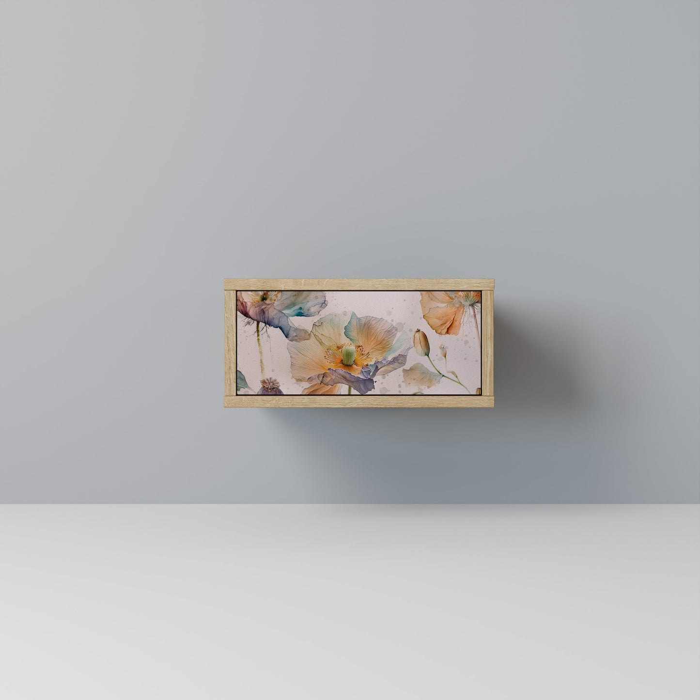 SOFTEN POPPY Nightstand in Oak Effect