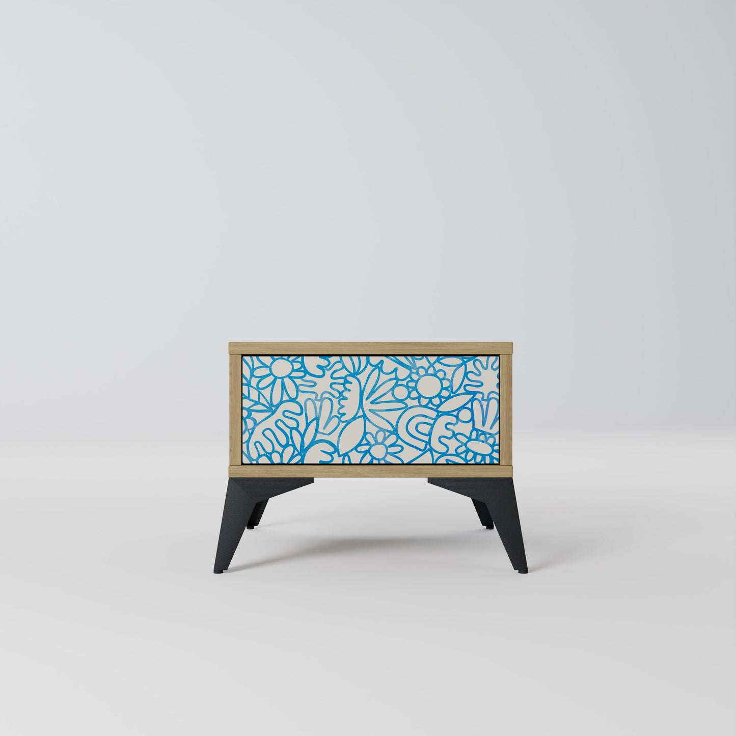 BLOOMY MORNING Nightstand in Oak Effect