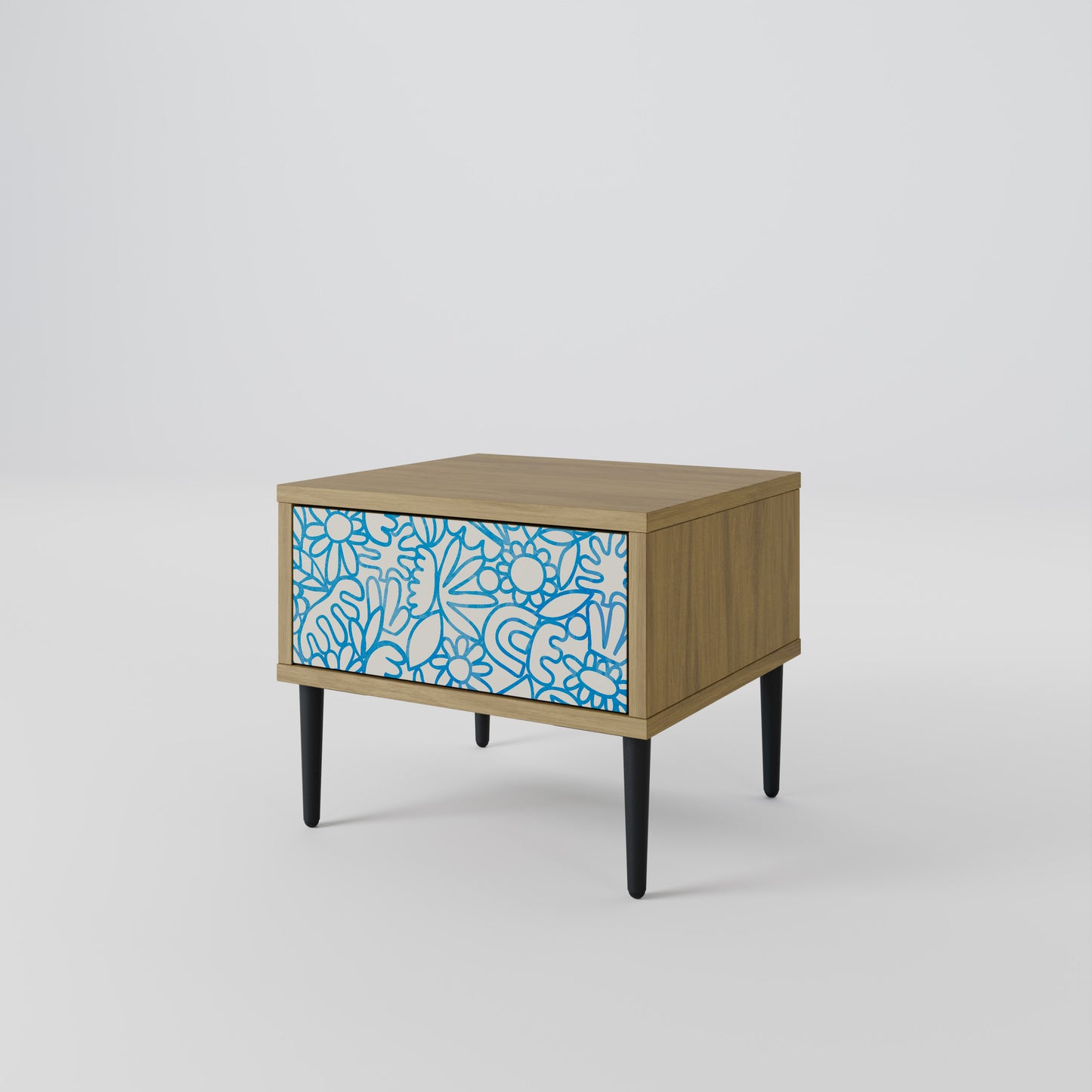 BLOOMY MORNING Nightstand in Oak Effect
