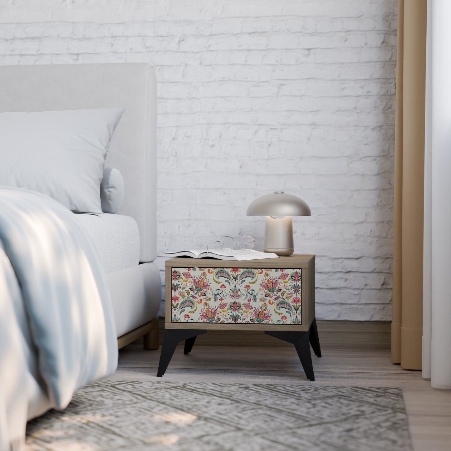 ORGANIC FOLKLORE Nightstand in Oak Effect